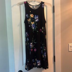 Floral Black Sleeveless Dress